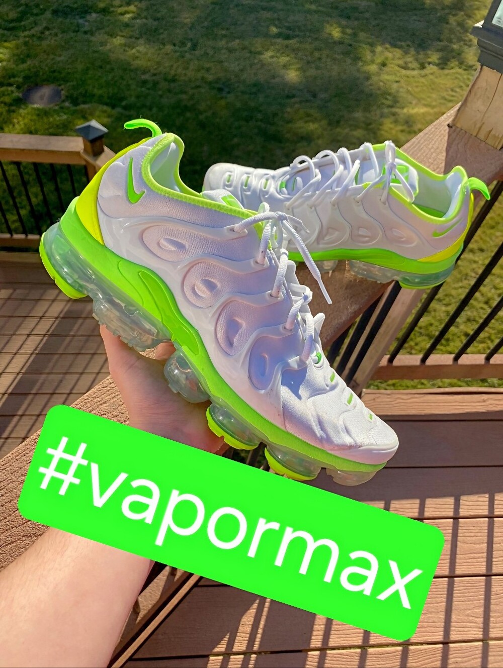 Nike Air Max Vapormax Tennis 🎾 🍏 Green Plus Men Sneakers White Men Brand New